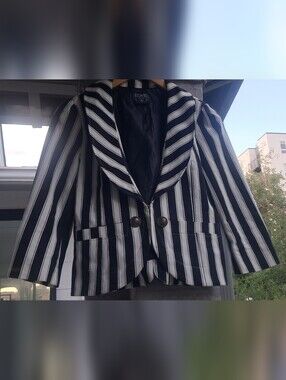 Love Culture Black & White Striped Blazer